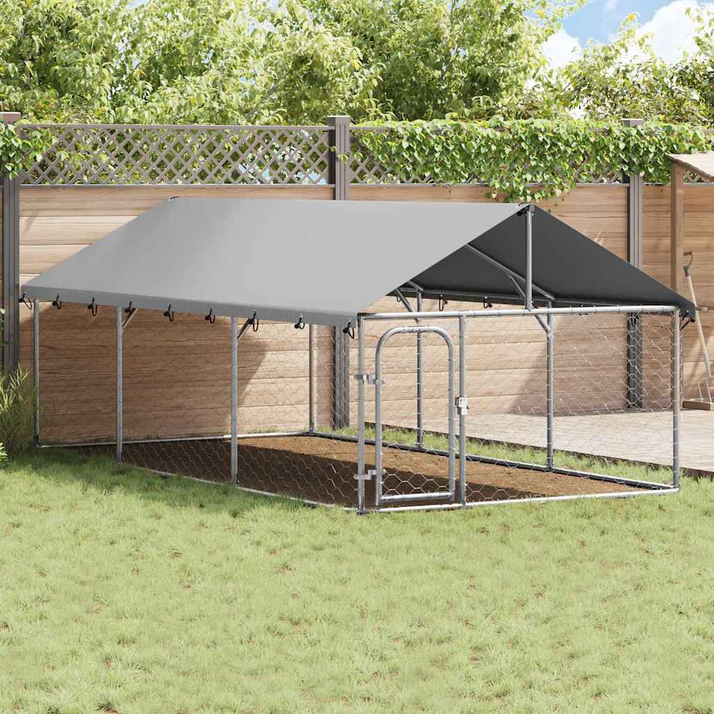 Canil de exterior com telhado 400x200x150 cm