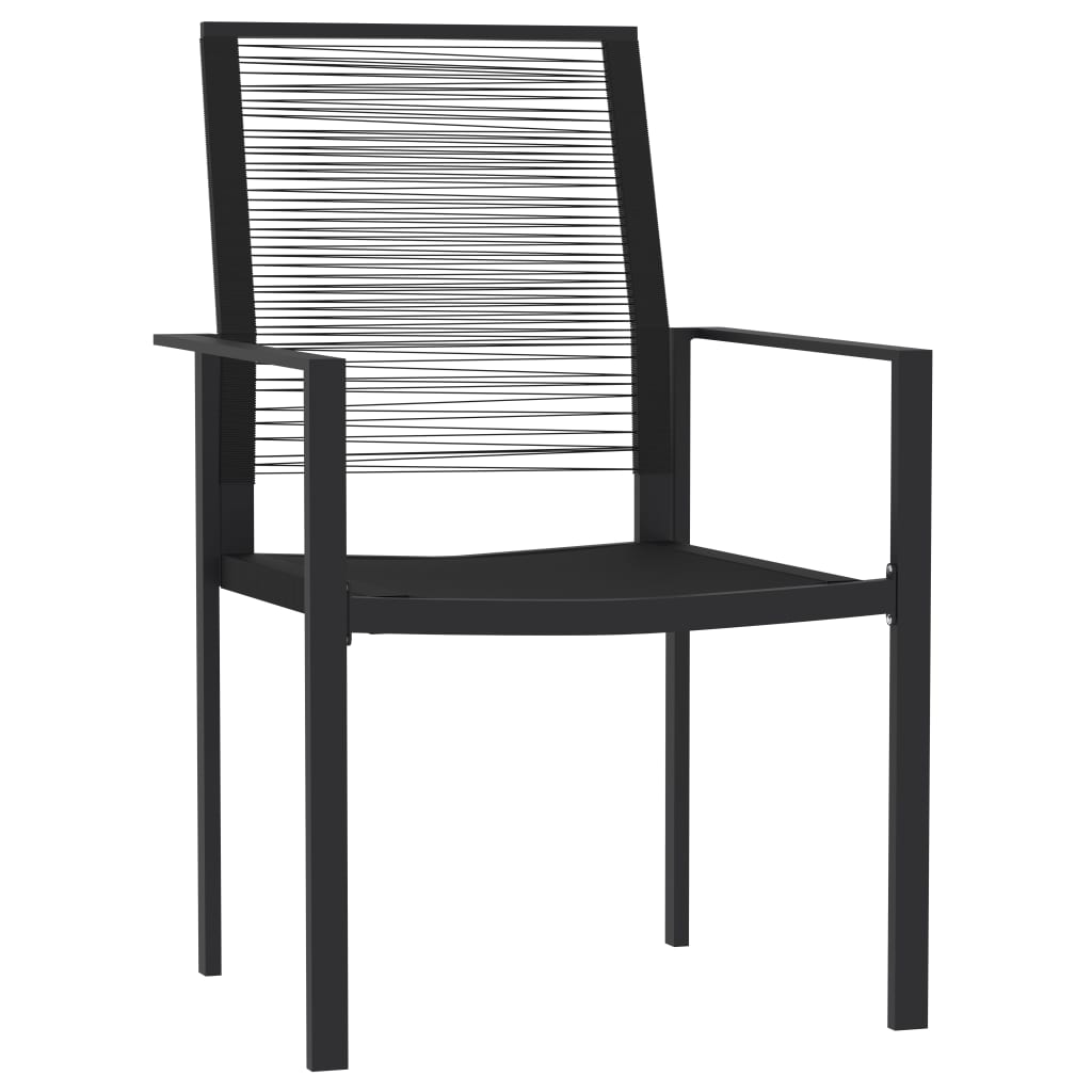 9 Pcs conjunto de jantar para jardim preto