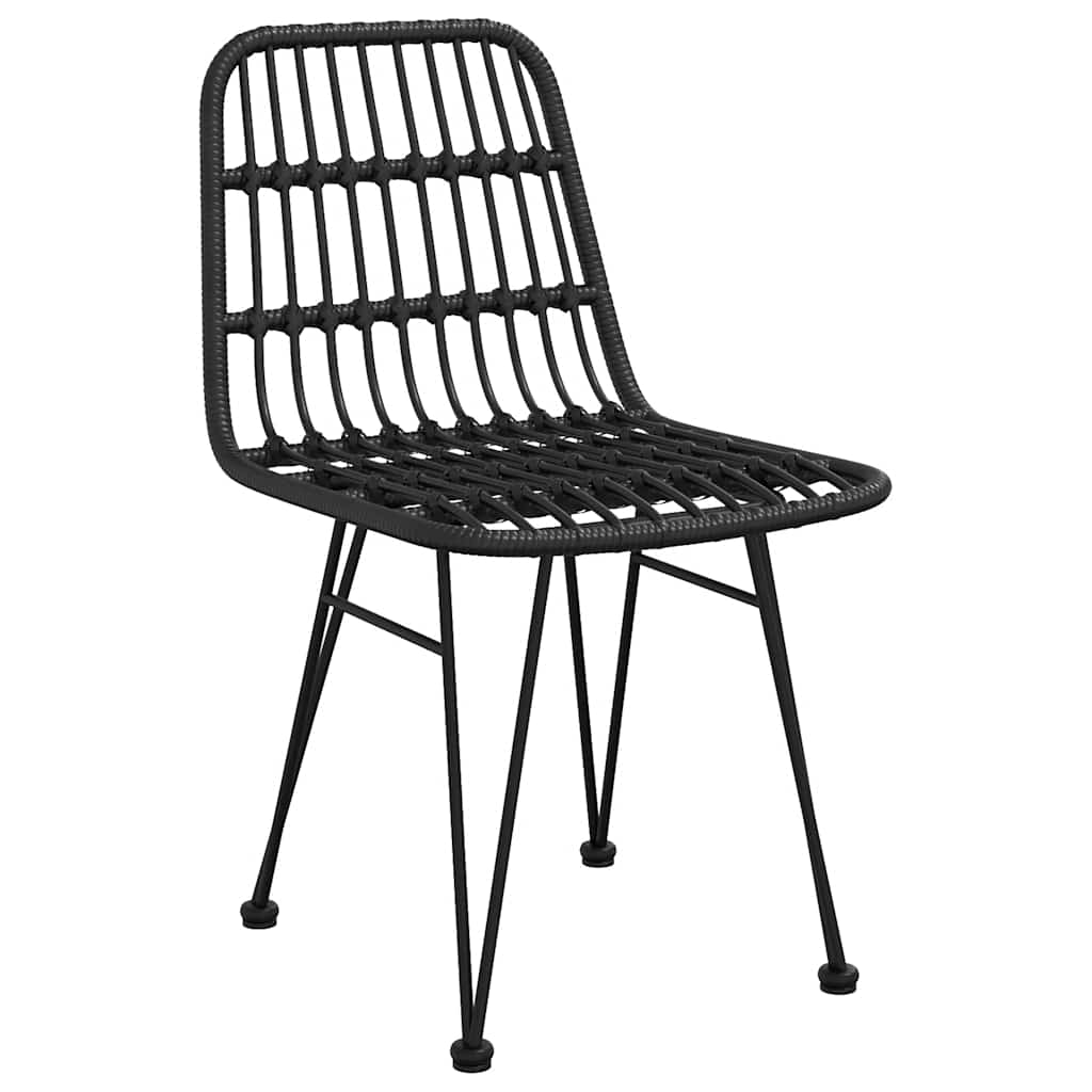 Cadeiras de jardim 2 pcs 48x62x84 cm vime PE preto