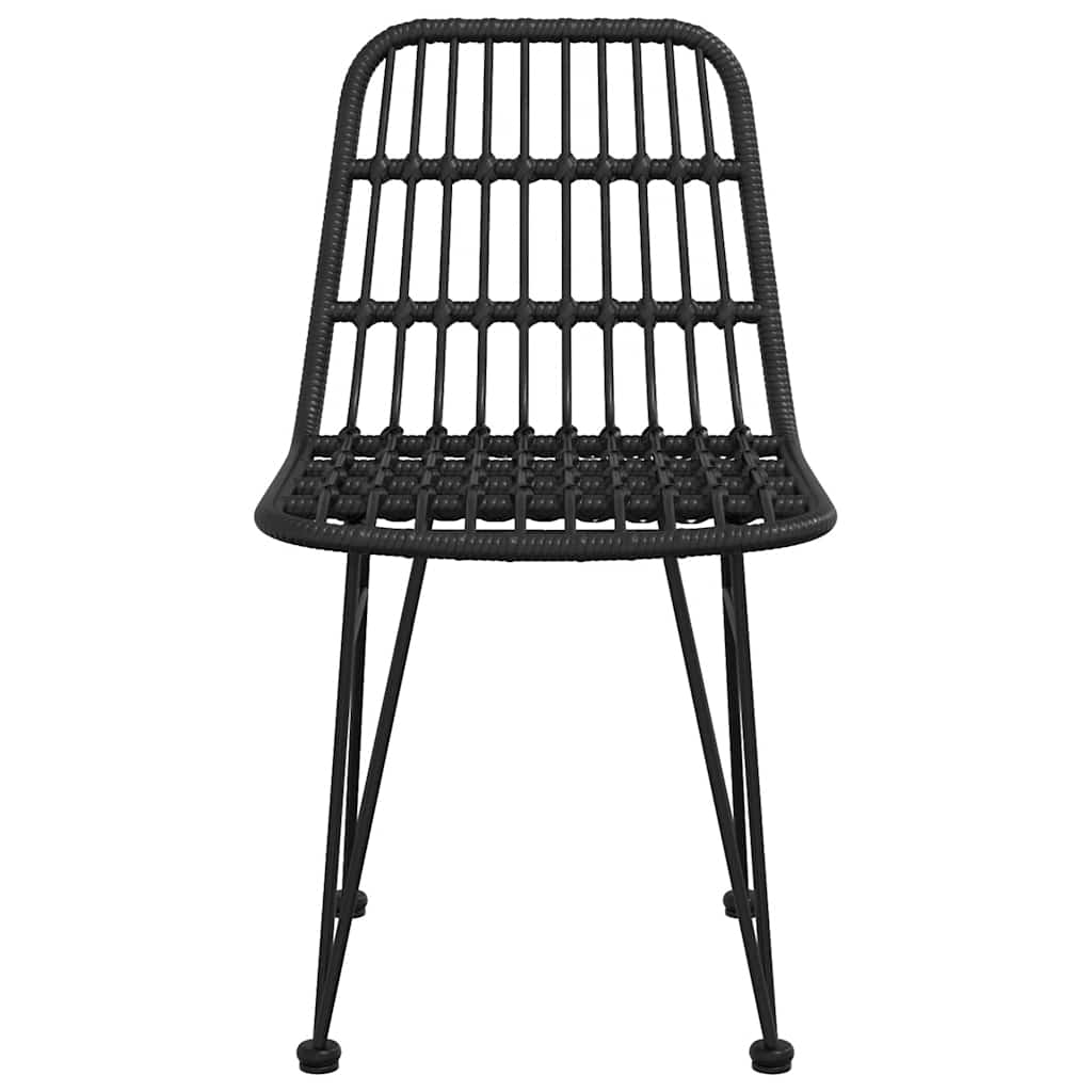 Cadeiras de jardim 2 pcs 48x62x84 cm vime PE preto