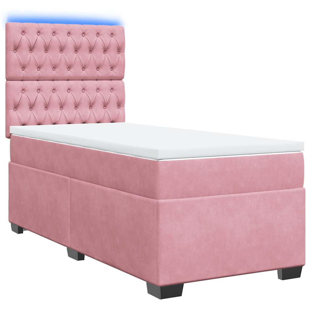 Cama com molas/colchão 80x200 cm veludo rosa