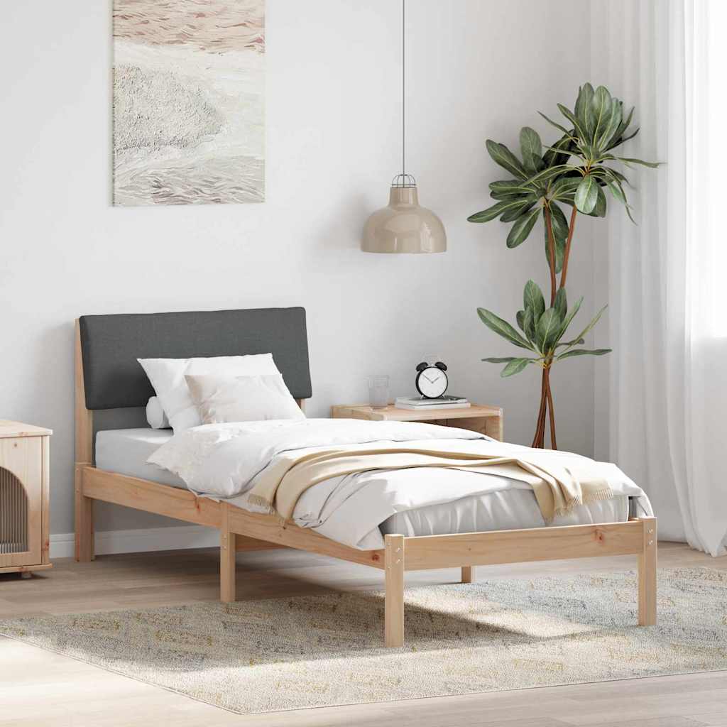 Estrutura da cama castanho e cinzento-escuro 75 x 190 cm