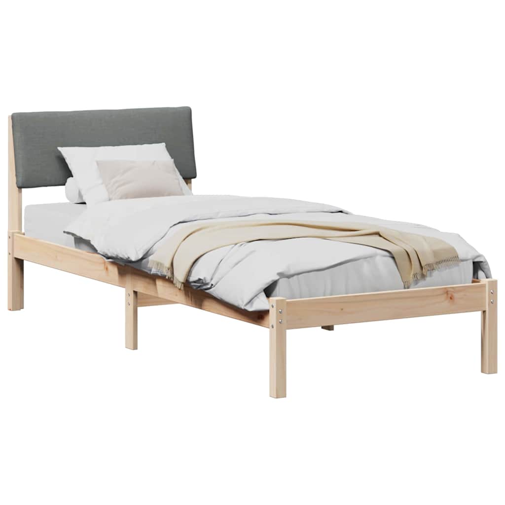 Estrutura da cama castanho e cinzento-escuro 75 x 190 cm