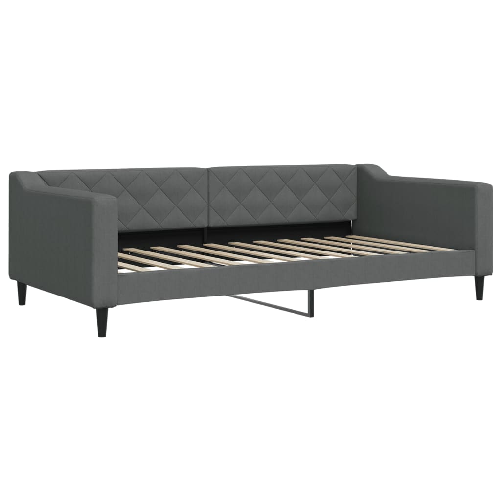 Sofá-cama com gavetão 100x200 cm tecido cinzento-escuro