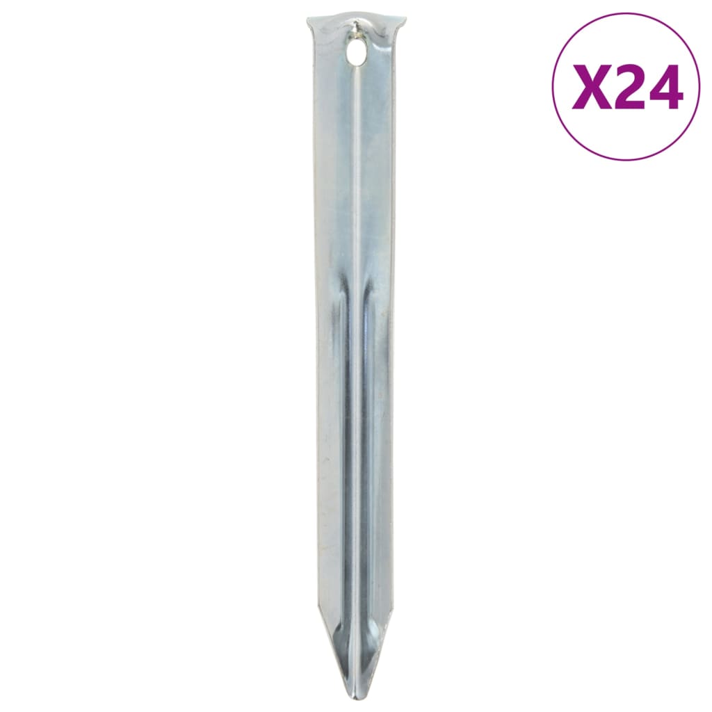 Estacas para tenda 24 pcs 17 cm ø20 mm aço galvanizado