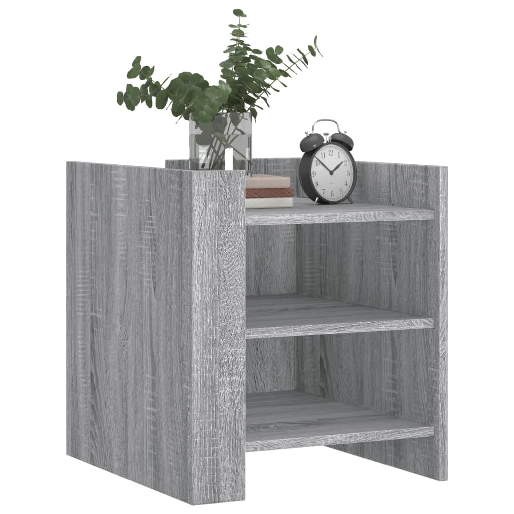Mesa cabeceira 45x50x50 cm derivados de madeira cinzento sonoma