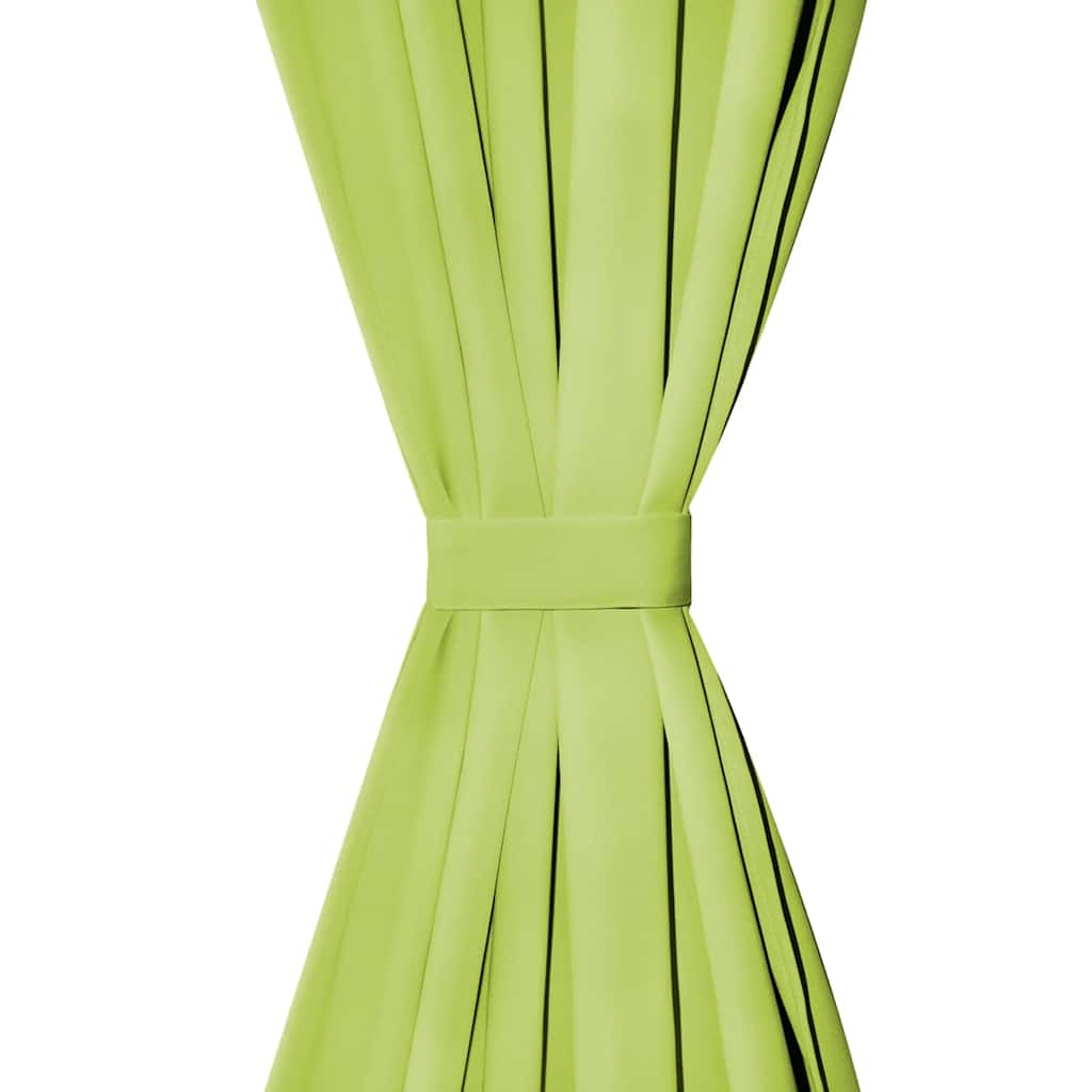 Cortinas de cetim com presilhas 2 pcs 140x175 cm verde