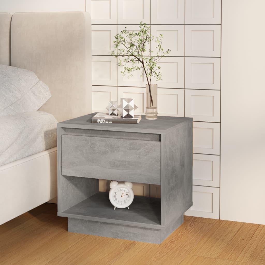 Mesas cabeceira 2pcs 45x34x44cm derivados madeira cinza-cimento