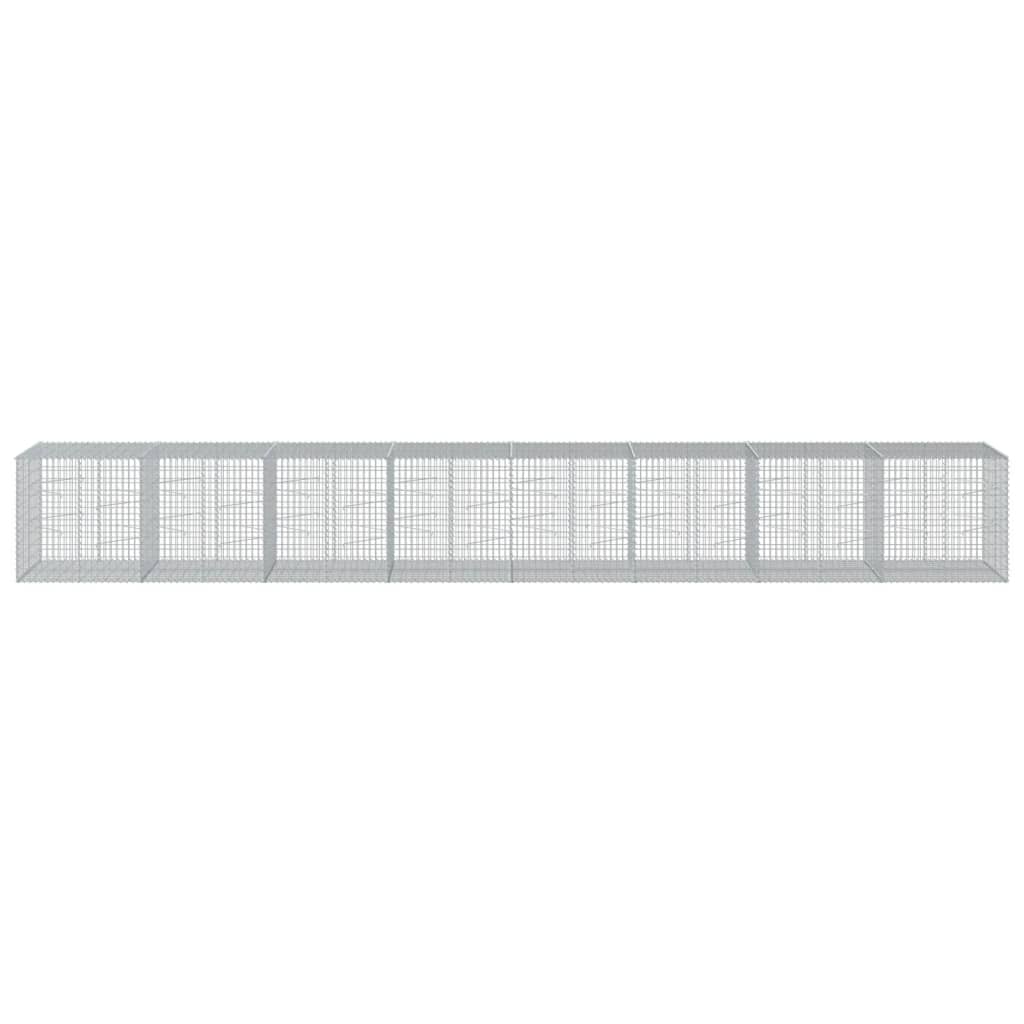 Cesto gabião com cobertura 800x100x100 cm ferro galvanizado