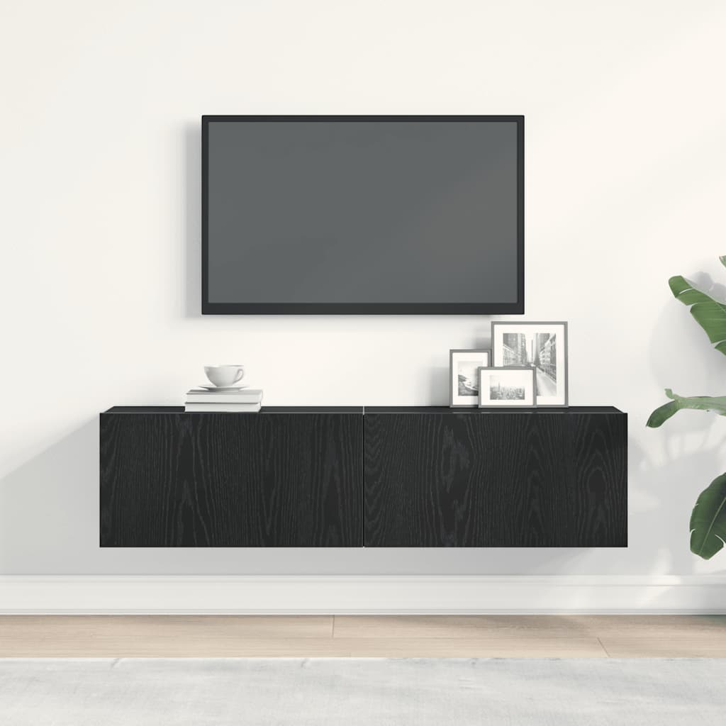 Móvel de TV 120x30x30,5cm derivados de madeira carvalho preto