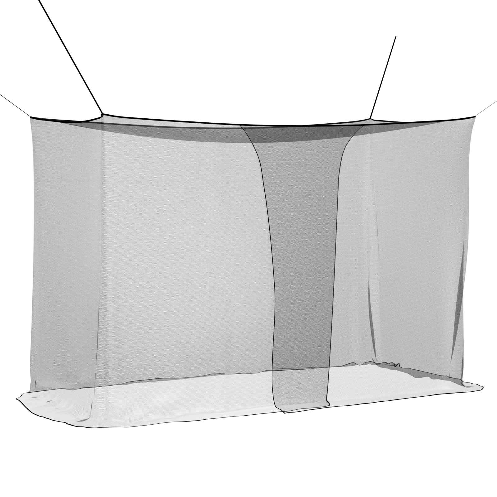 Rede mosquiteira para cama 3 unid. 156 mesh preto poliéster