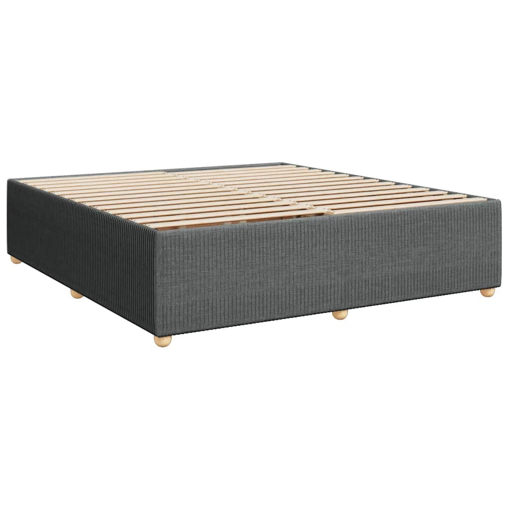 Estrutura de cama sem colchão 200x200 cm tecido cinzento-escuro