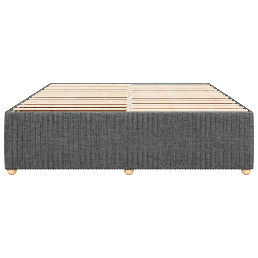 Estrutura de cama sem colchão 200x200 cm tecido cinzento-escuro