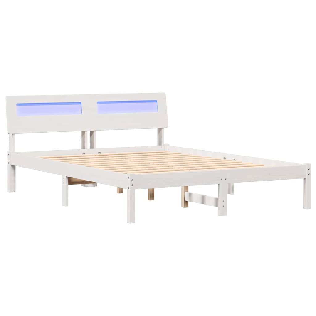 Estrutura da cama com cabeceira branco 120 x 200 cm