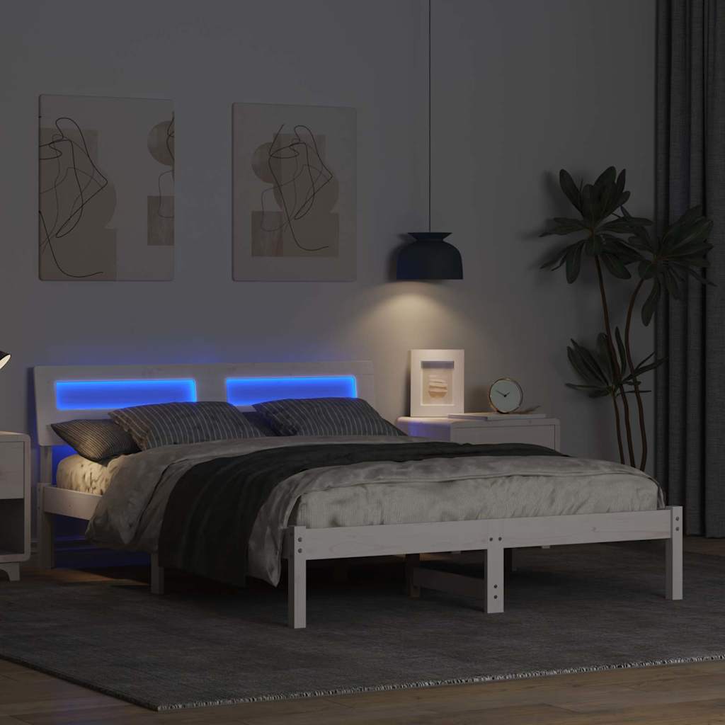 Estrutura da cama com cabeceira branco 120 x 200 cm
