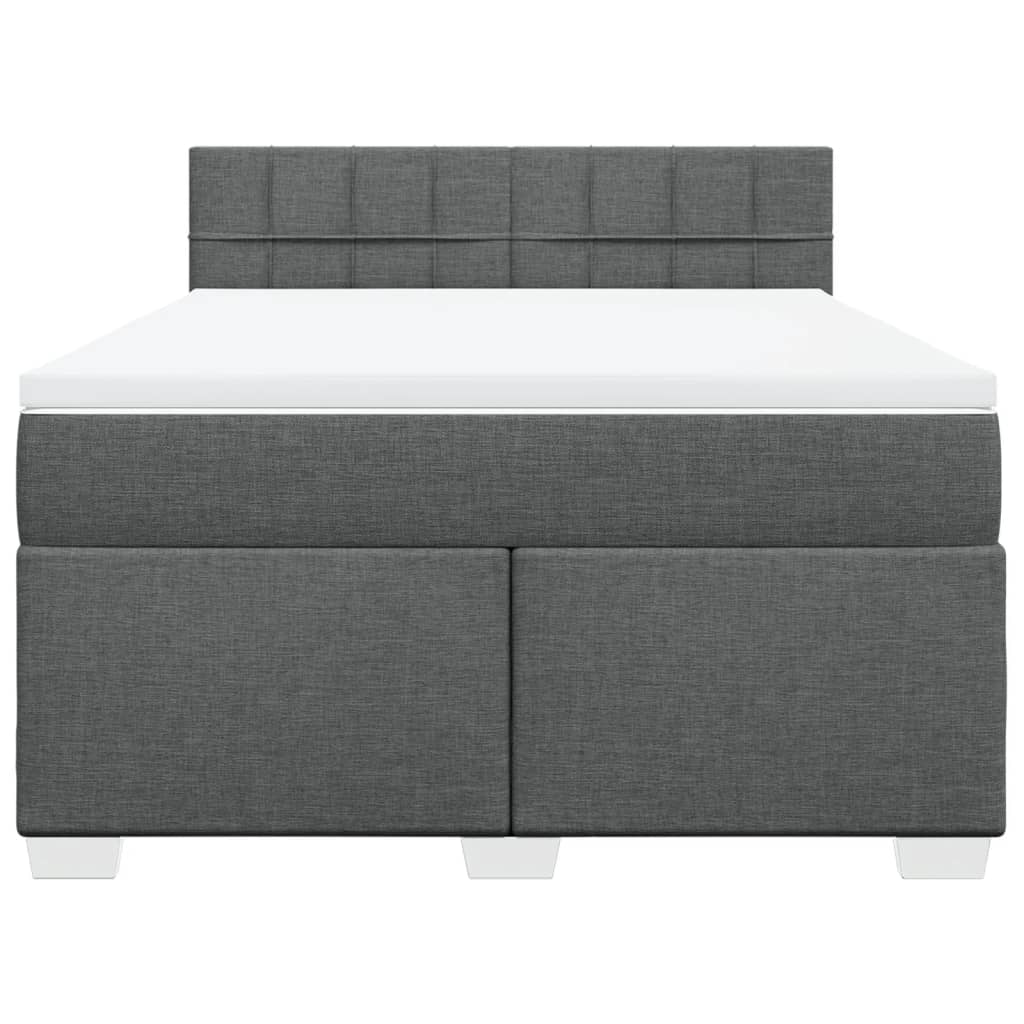 Cama com molas/colchão 140x200 cm tecido cinzento-escuro