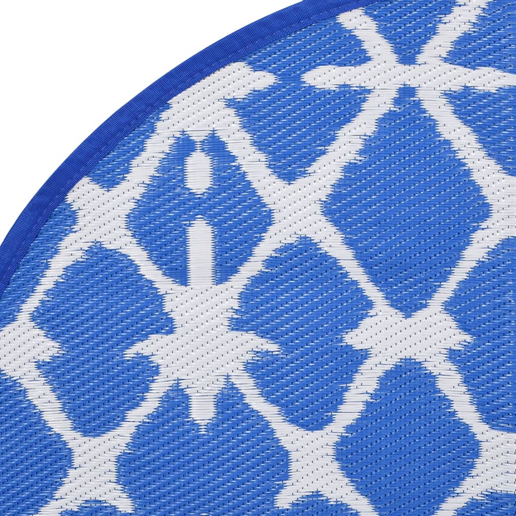 Tapete de exterior ø160 cm arakil PP azul e branco