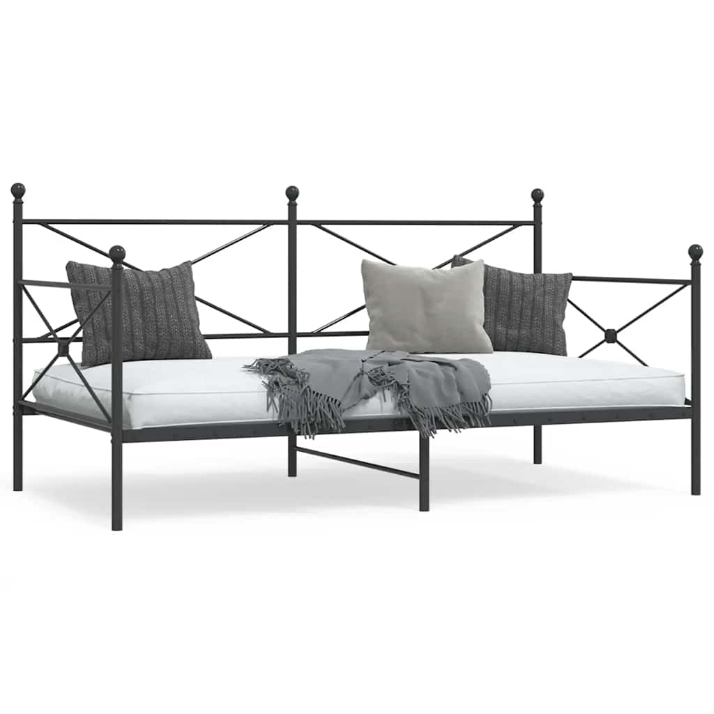 Cama de dia sem colchão 100x190 cm aço preto