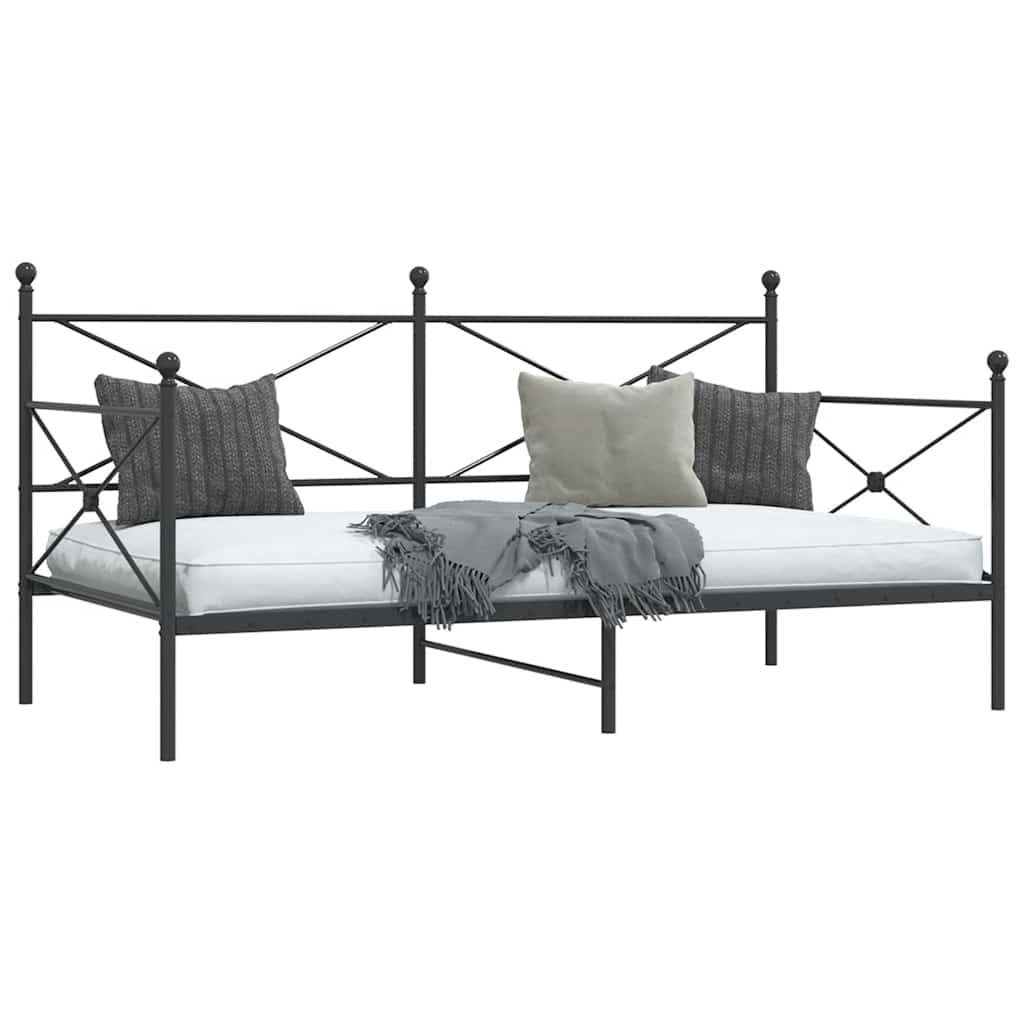 Cama de dia sem colchão 100x190 cm aço preto