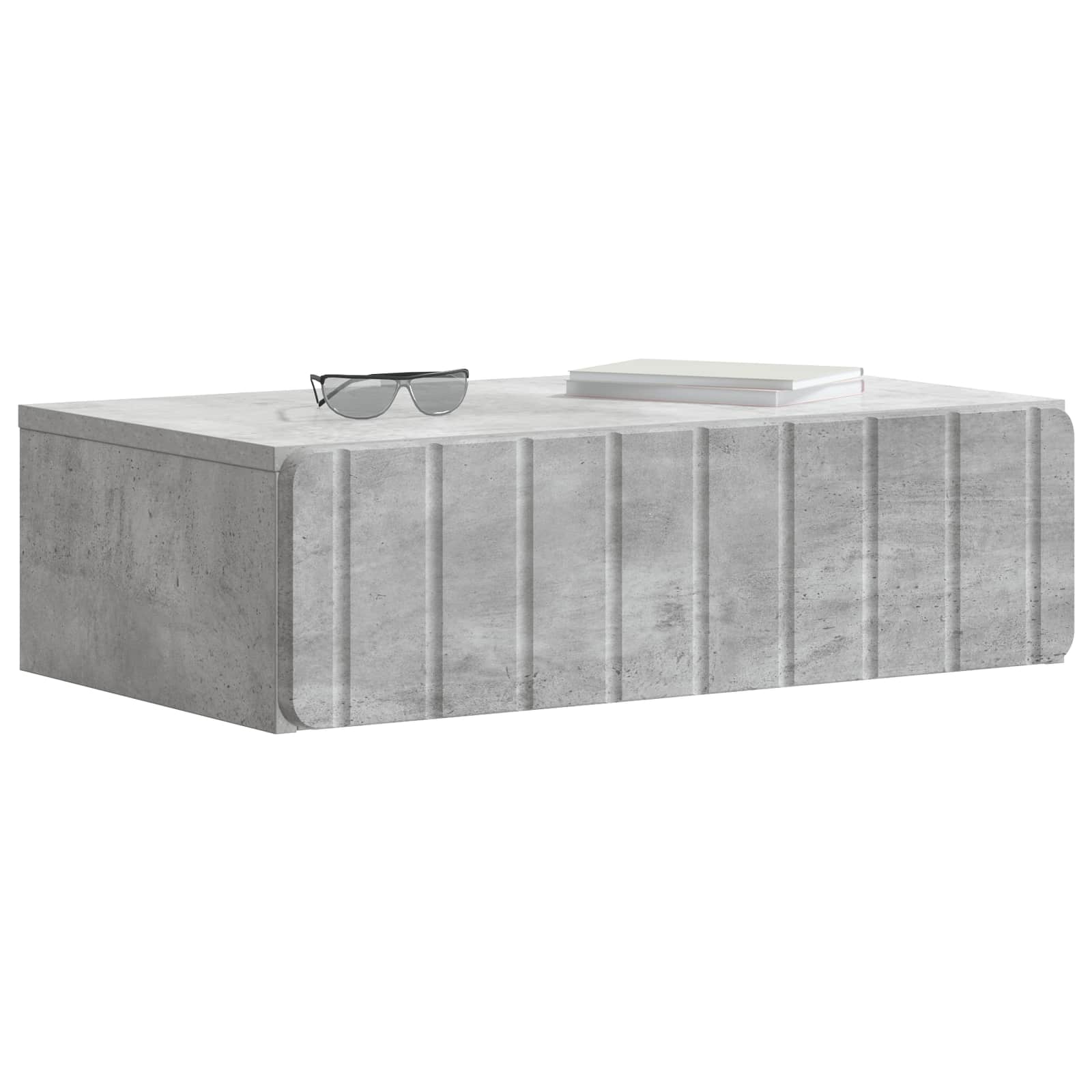 Mesa lateral de parede cinzento cimento 59 x 34,5 x 17 cm