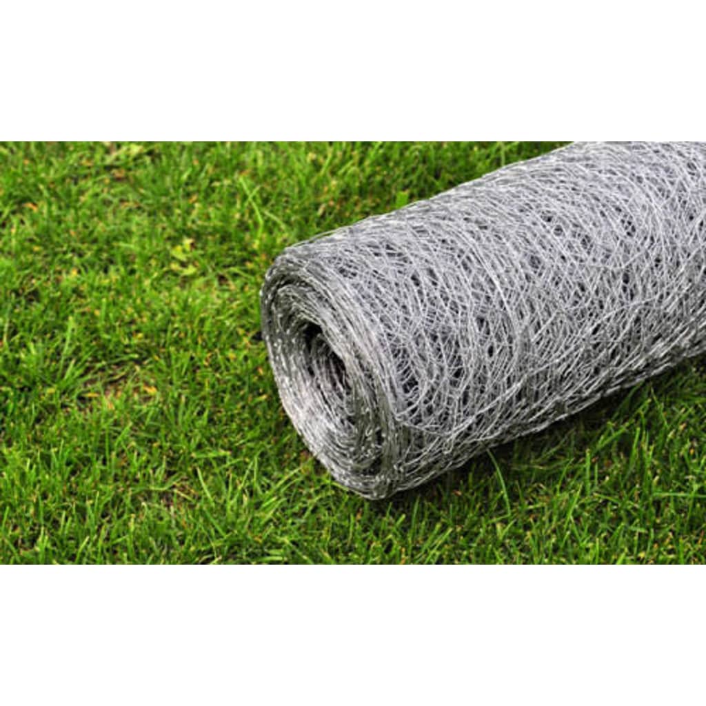 Rede de arame p/ galinheiro 25x0,75 m aço galvanizado prateado