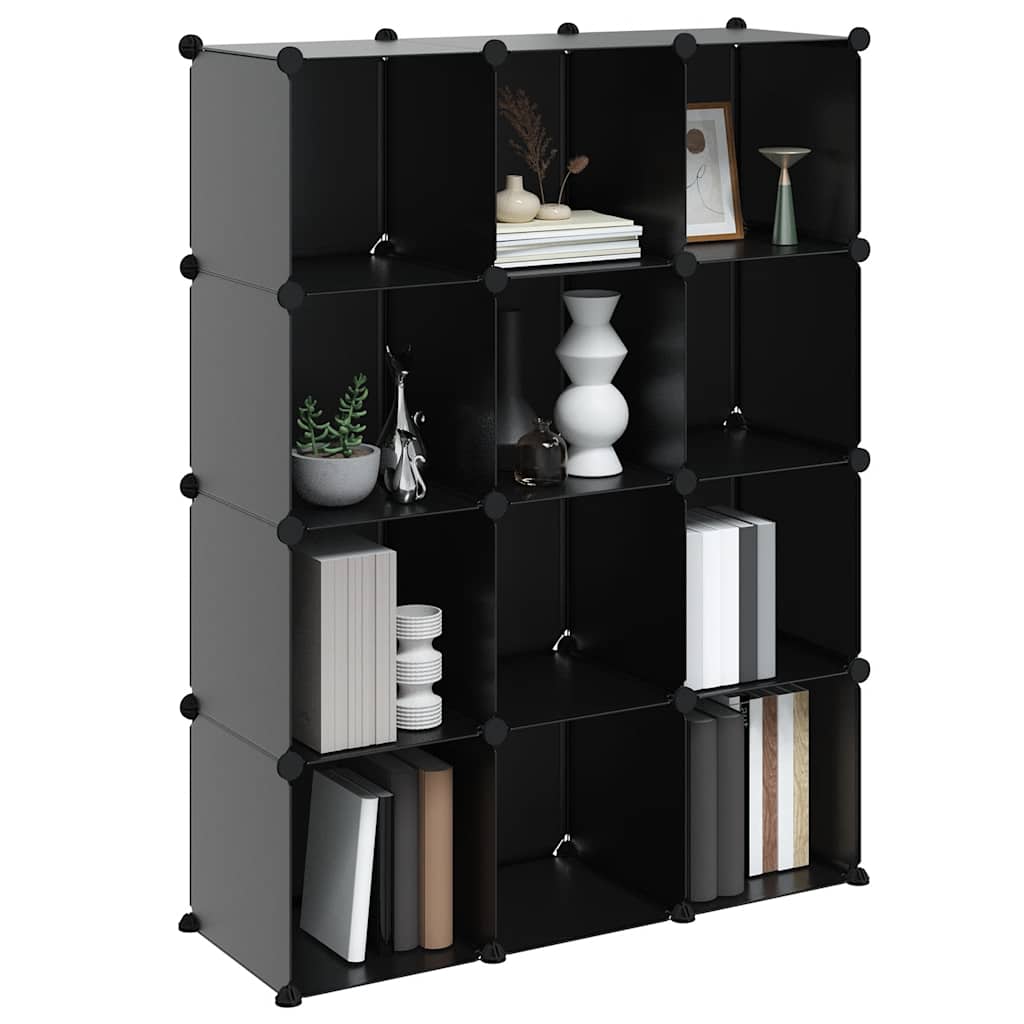Organizador de arrumação com 12 cubos PP preto