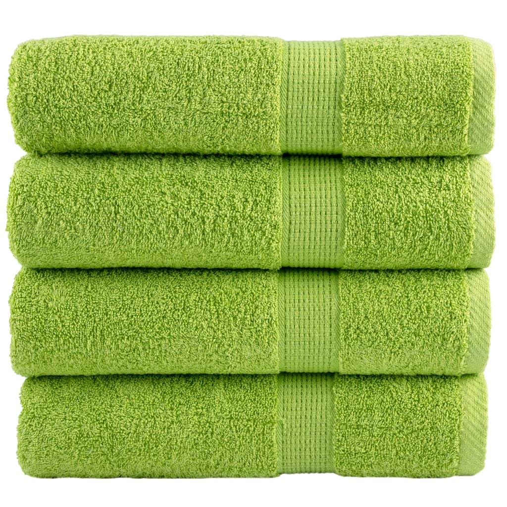 Toalhas de banho premium solund 4 pcs 100x150 cm 600 gsm verde