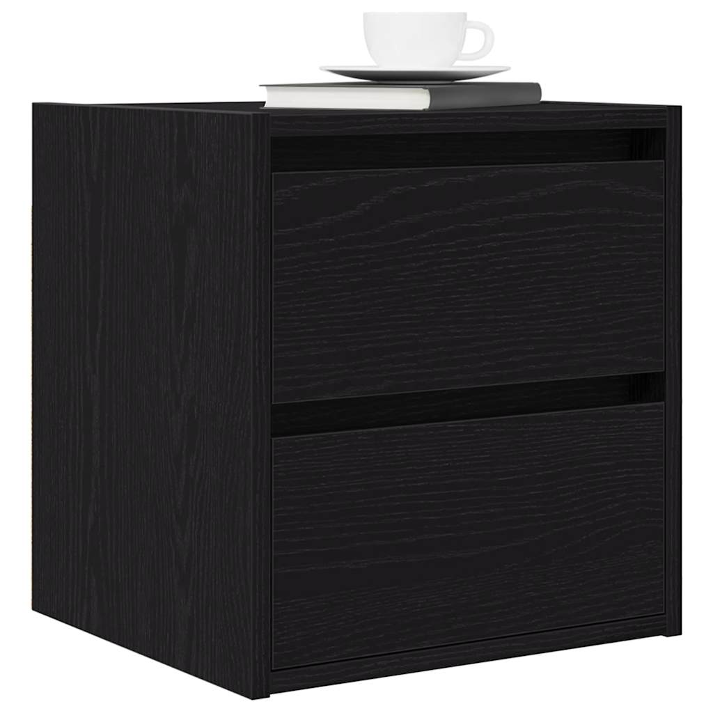 Mesas de cabeceira de parede 2pcs 38x34x40 cm carvalho preto