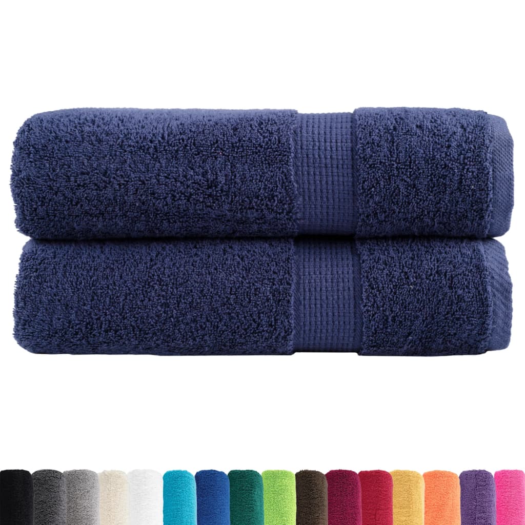 Toalhas mãos premium solund 2pcs 50x100cm 600 gsm azul-marinho