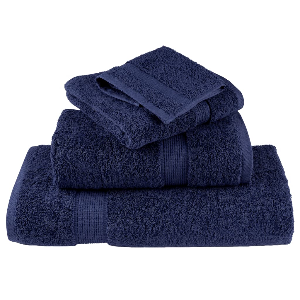 Toalhas mãos premium solund 2pcs 50x100cm 600 gsm azul-marinho