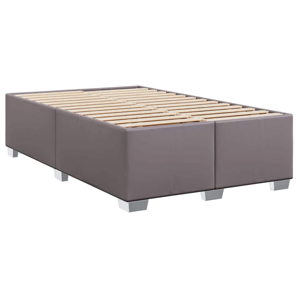 Estrutura de cama sem colchão 120x190cm couro do falso cinzento