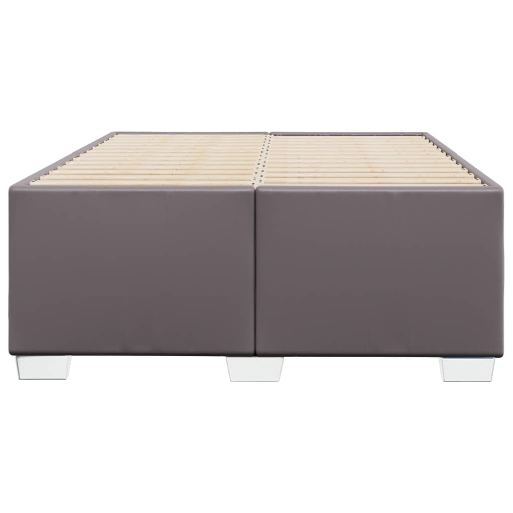 Estrutura de cama sem colchão 120x190cm couro do falso cinzento