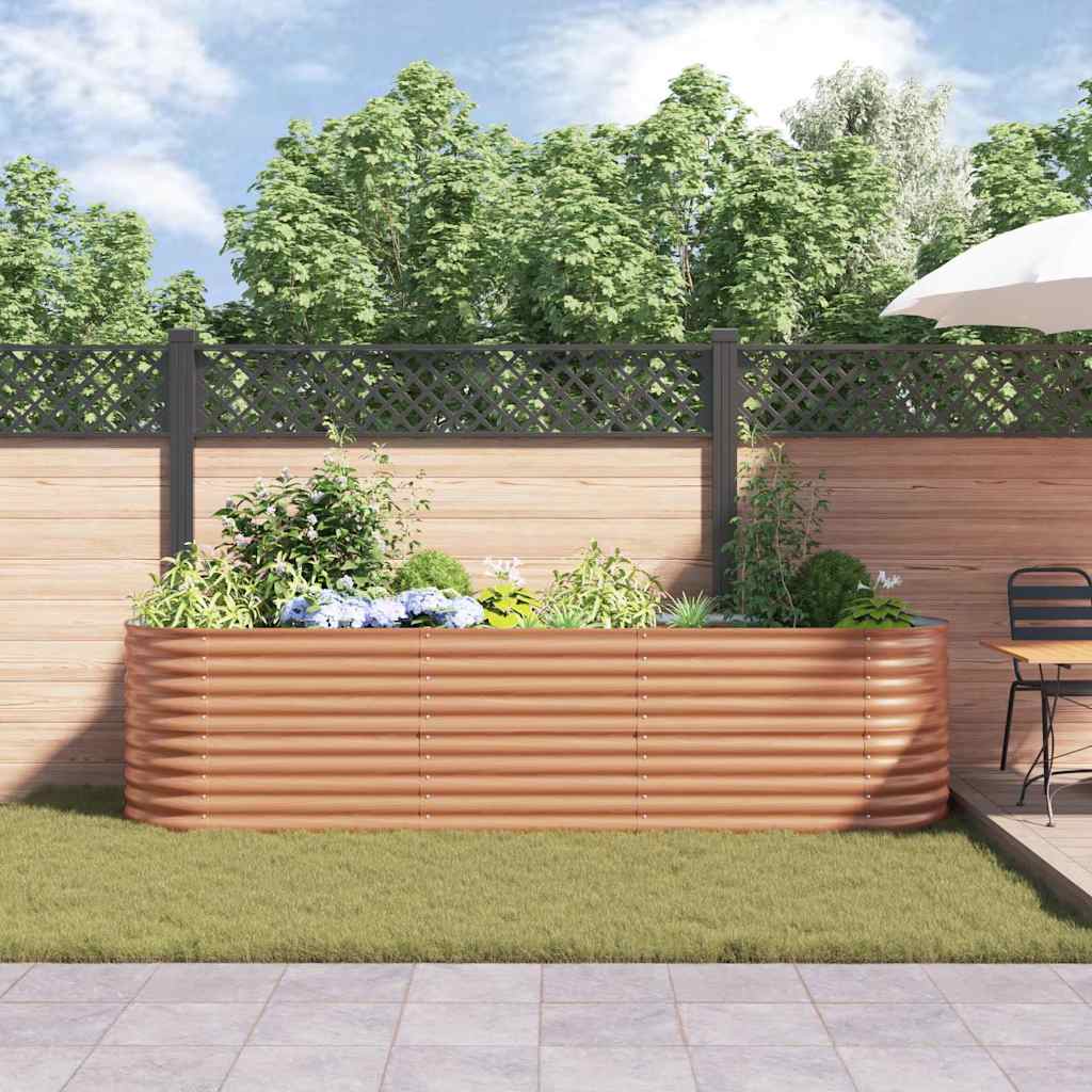 Cama elevada castanho 320 x 80 x 81 cm aço