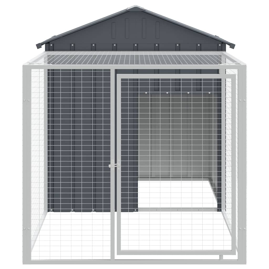Gaiola para galinhas com corredor antracite 117x201x123 cm aço galvanizado