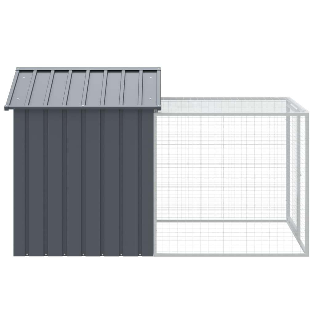 Gaiola para galinhas com corredor antracite 117x201x123 cm aço galvanizado
