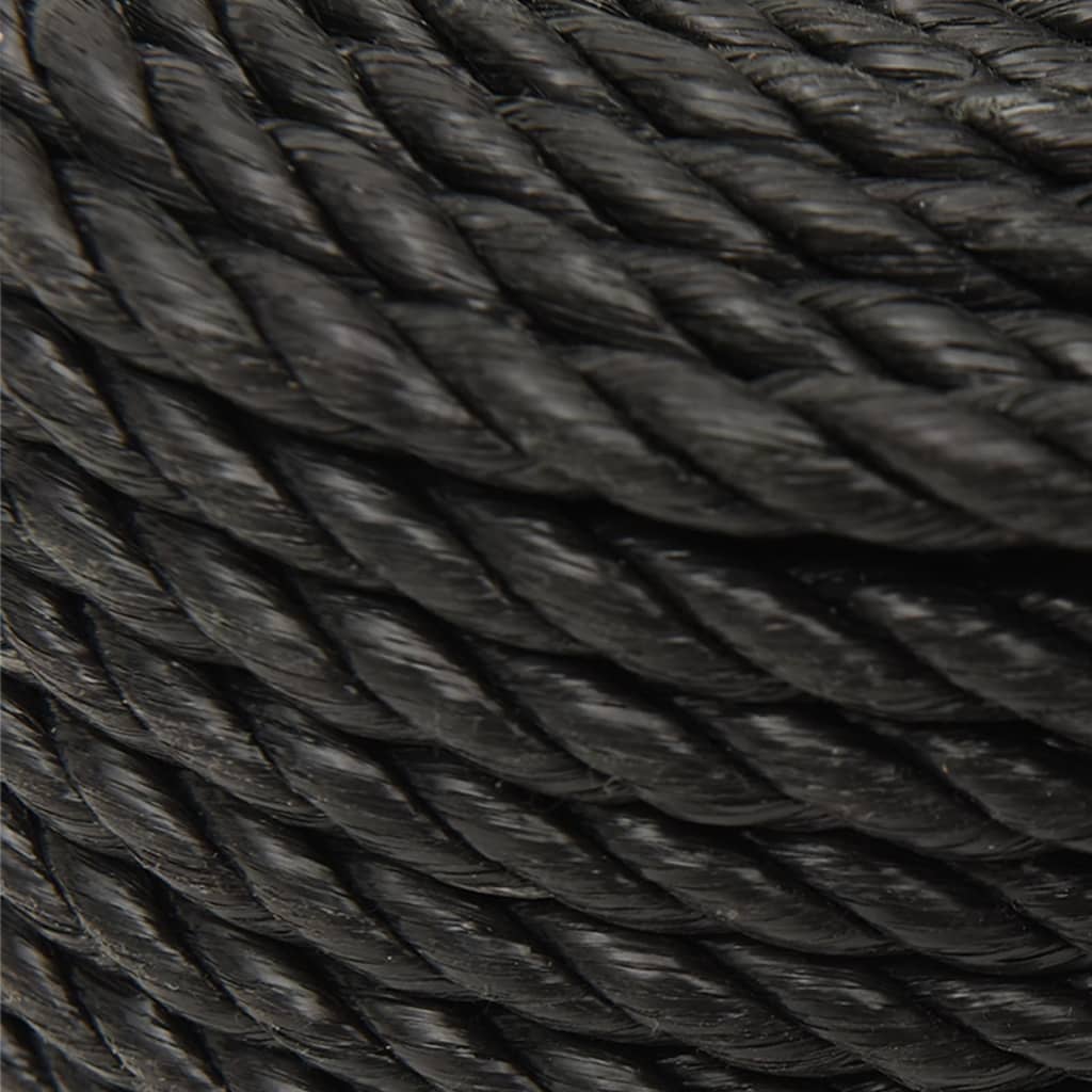 Corda de trabalho 10 mm 25 m poliéster preto