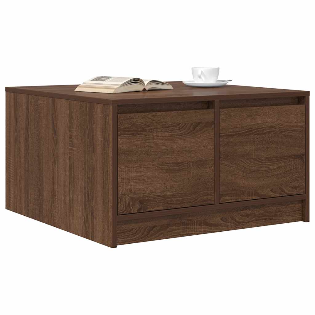 Mesa de centro com gavetas 70,5x70x40 cm carvalho castanho