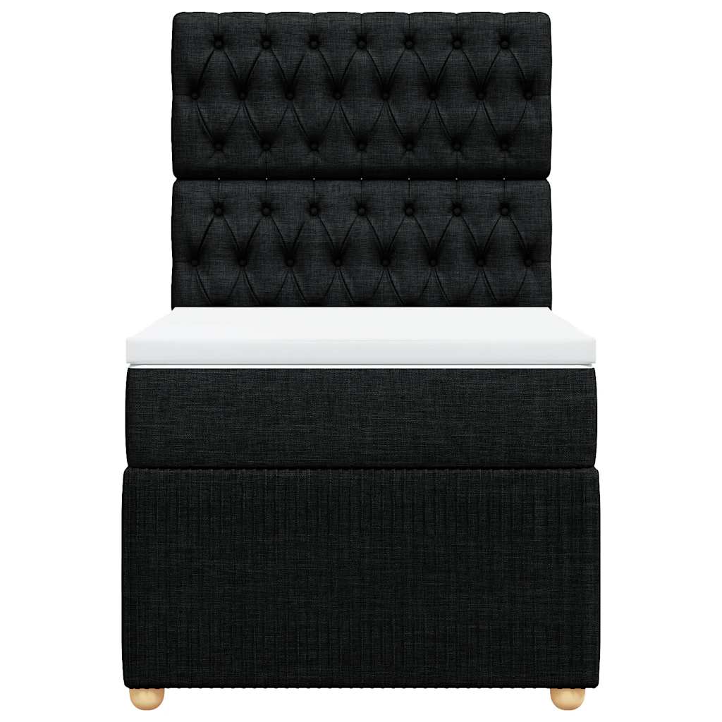 Cama com molas/colchão 90x190 cm tecido preto