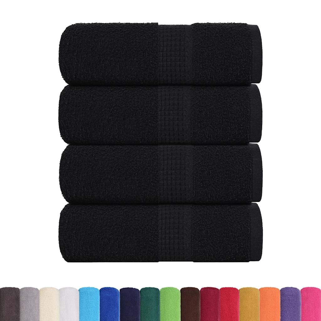 Toalhas de bidé frogn 4 pcs 30x50 cm 360 g/m² preto