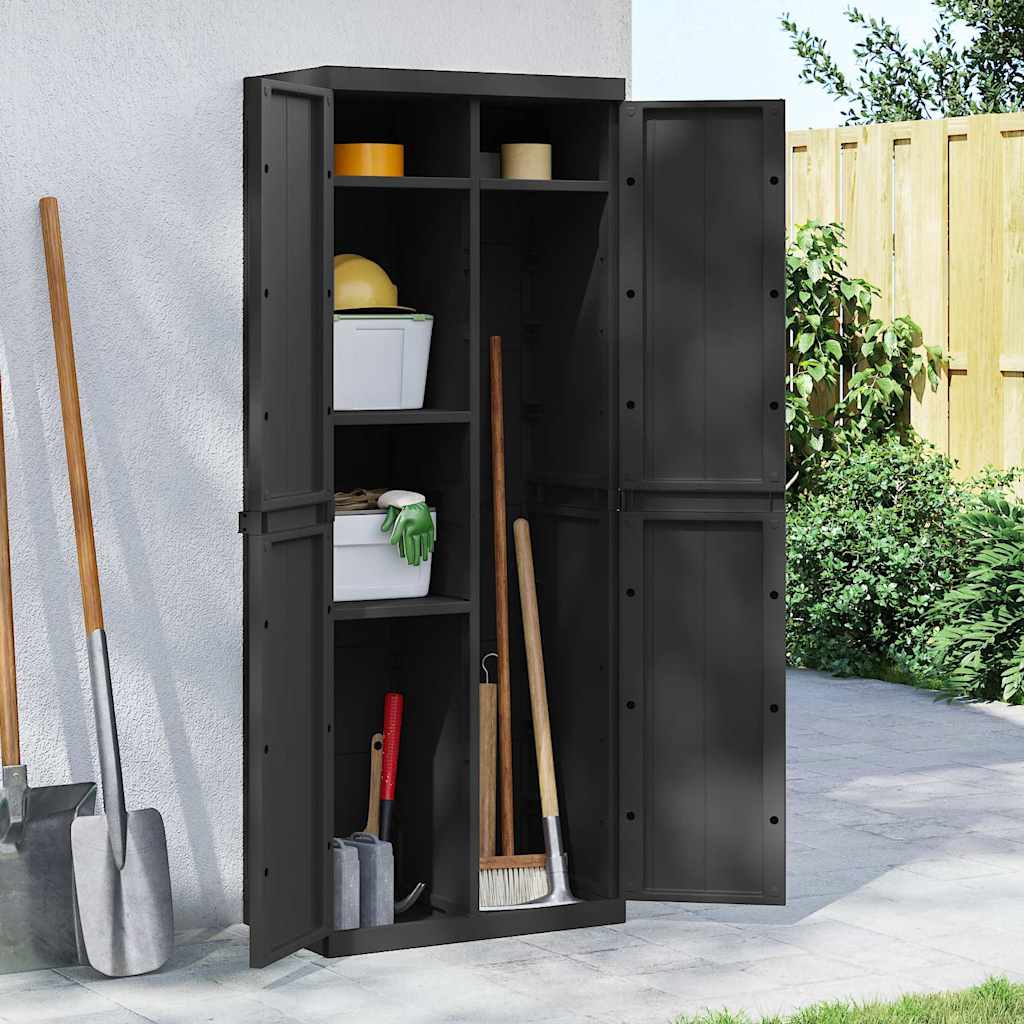 Móvel de arrumação para exterior 65x37x165 PP preto