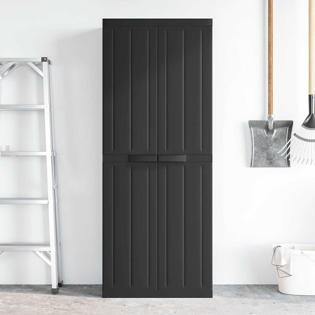 Móvel de arrumação para exterior 65x37x165 PP preto