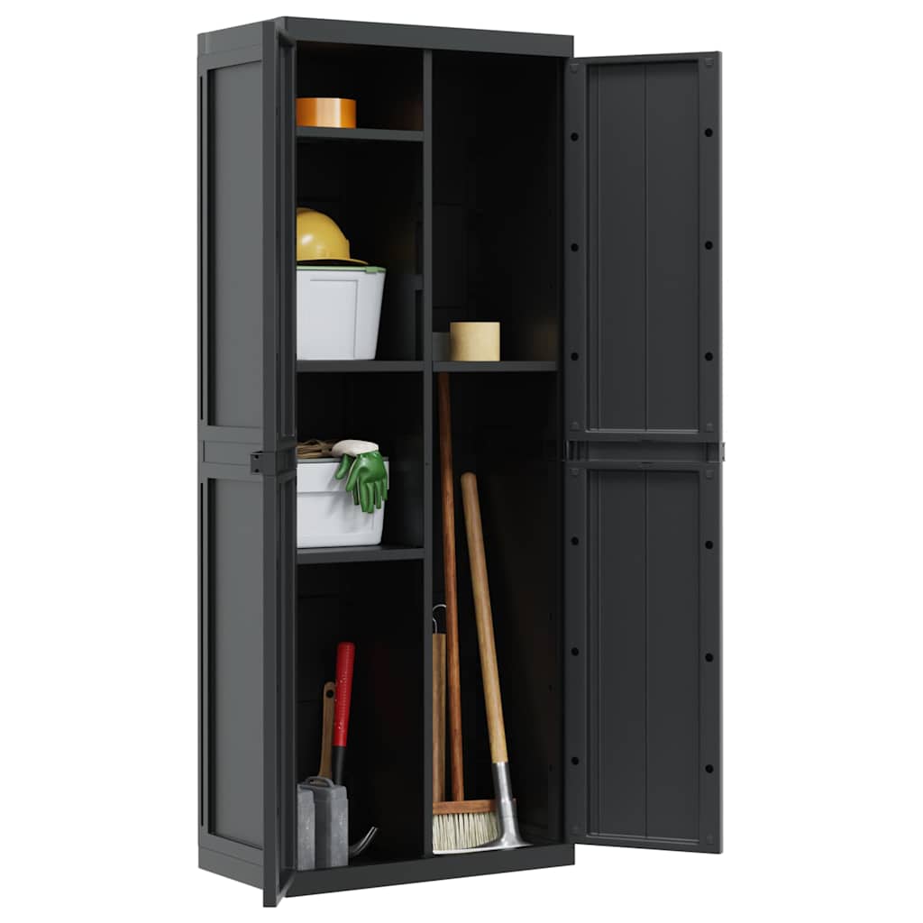 Móvel de arrumação para exterior 65x37x165 PP preto