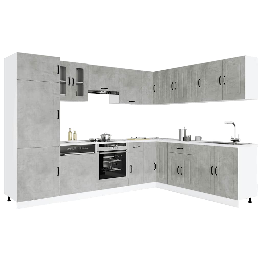14 Peças armário de cozinha conjunto kalmar concreto cinza