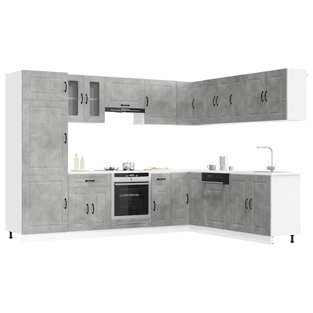 14 Peças armário de cozinha conjunto kalmar concreto cinza