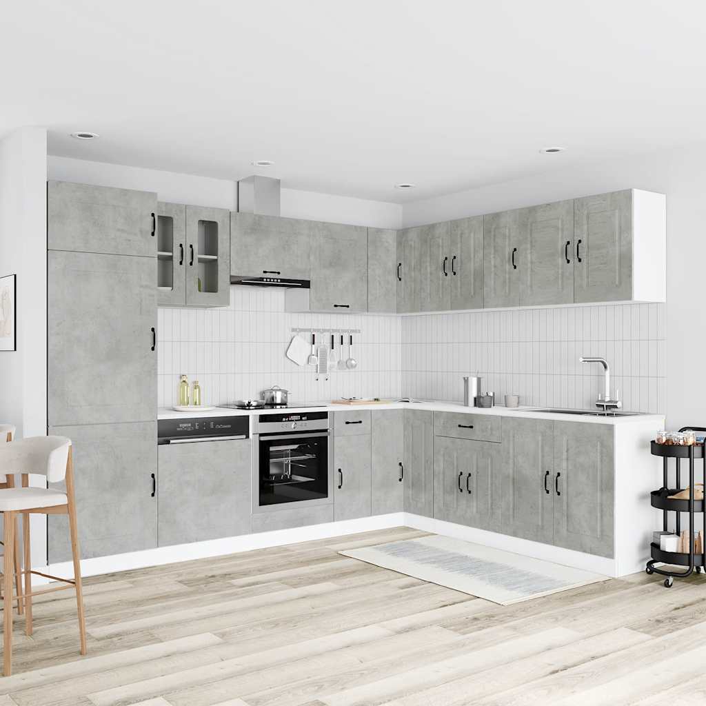 14 Peças armário de cozinha conjunto kalmar concreto cinza