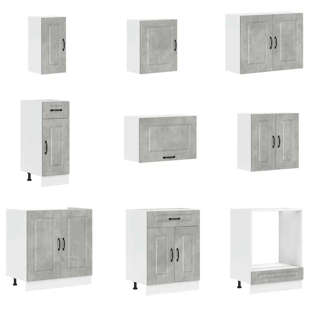 14 Peças armário de cozinha conjunto kalmar concreto cinza