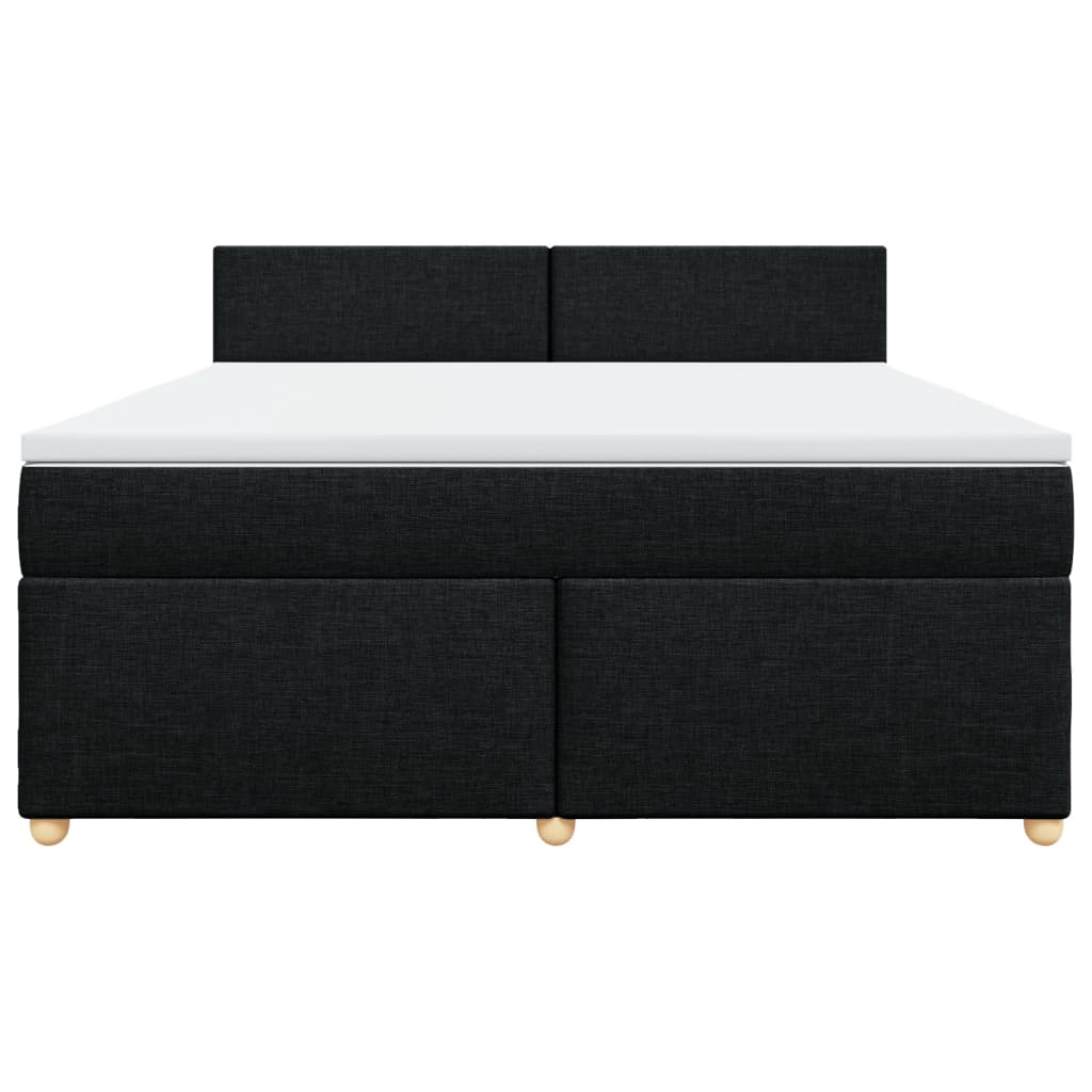 Cama com molas/colchão 180x200 cm tecido preto