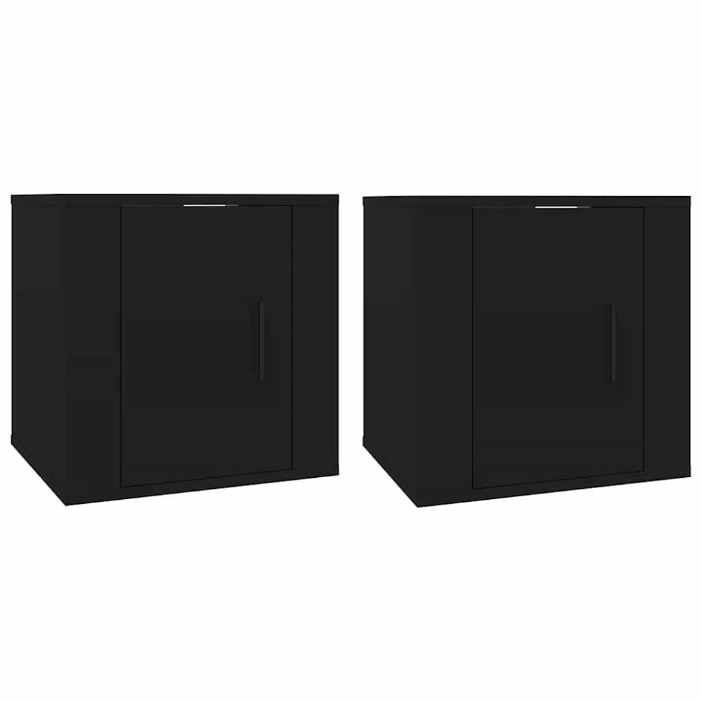 Móveis de TV de parede 2 pcs 40x34,5x40 cm preto