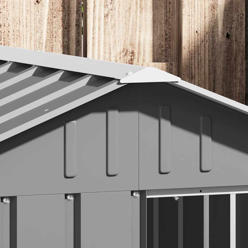 Casota para cães 116,5x153x81,5 cm aço galvanizado cinzento