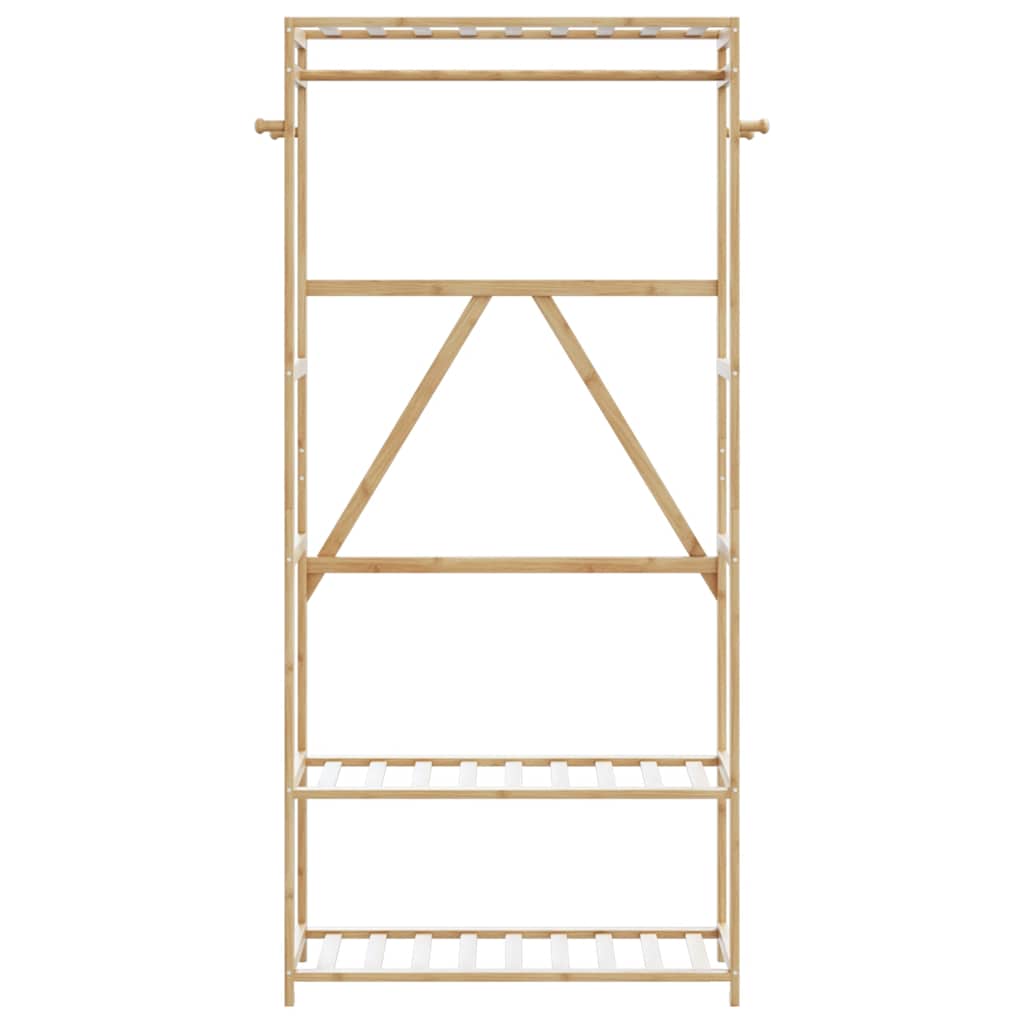 Roupeiro com prateleiras 80x40x175 cm bambu